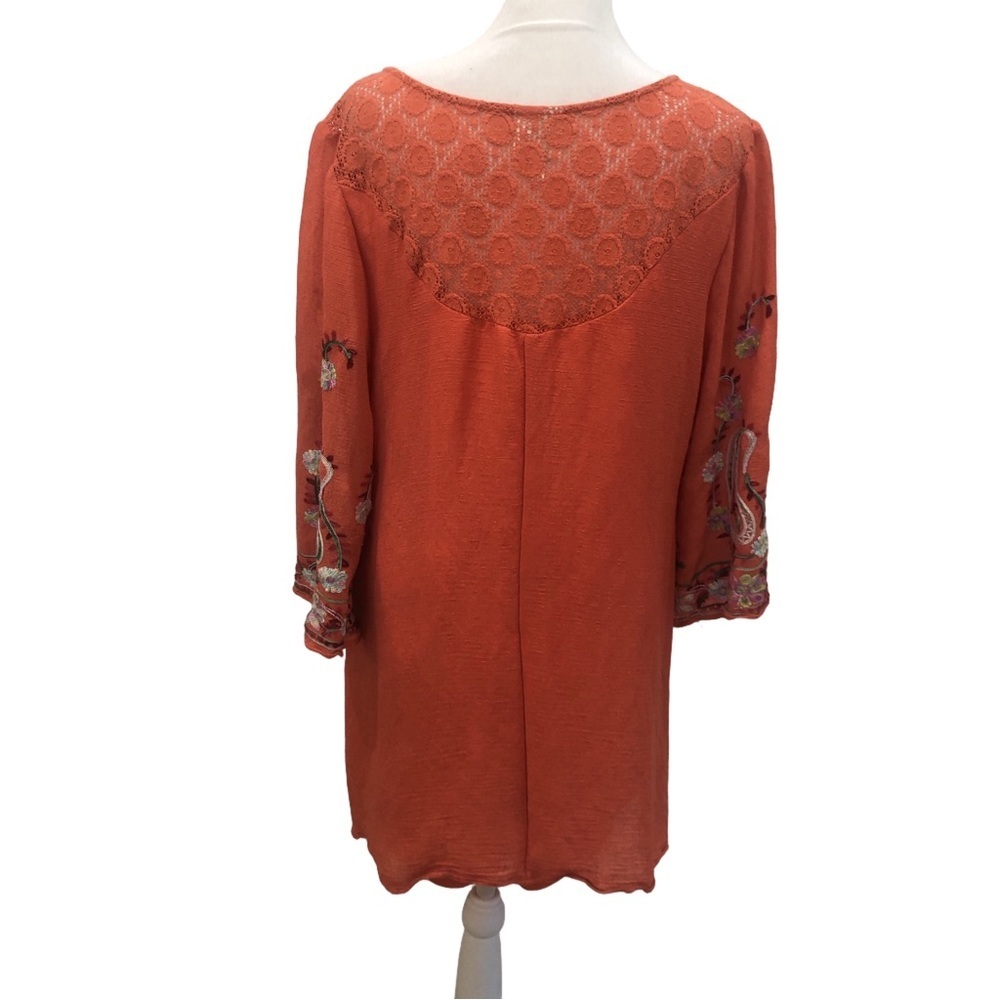 Fig and Flower Size L gauzey mini dress with embroidery and lace. Fall autumn - Picture 3 of 9
